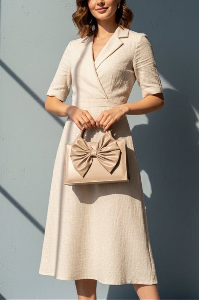 Fineur HandBag Gloss Bow Beige