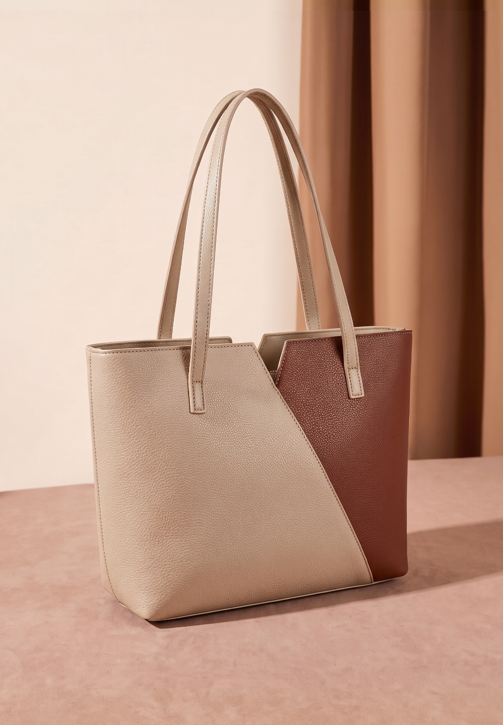 Fineur Tote Notch - Beige and Brown