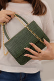 Fineur - Handbag Croco Shine Olive - Green