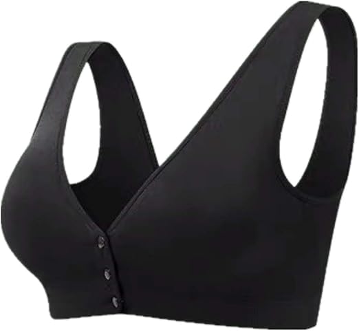 Florea - Sleek Button Bra - Black