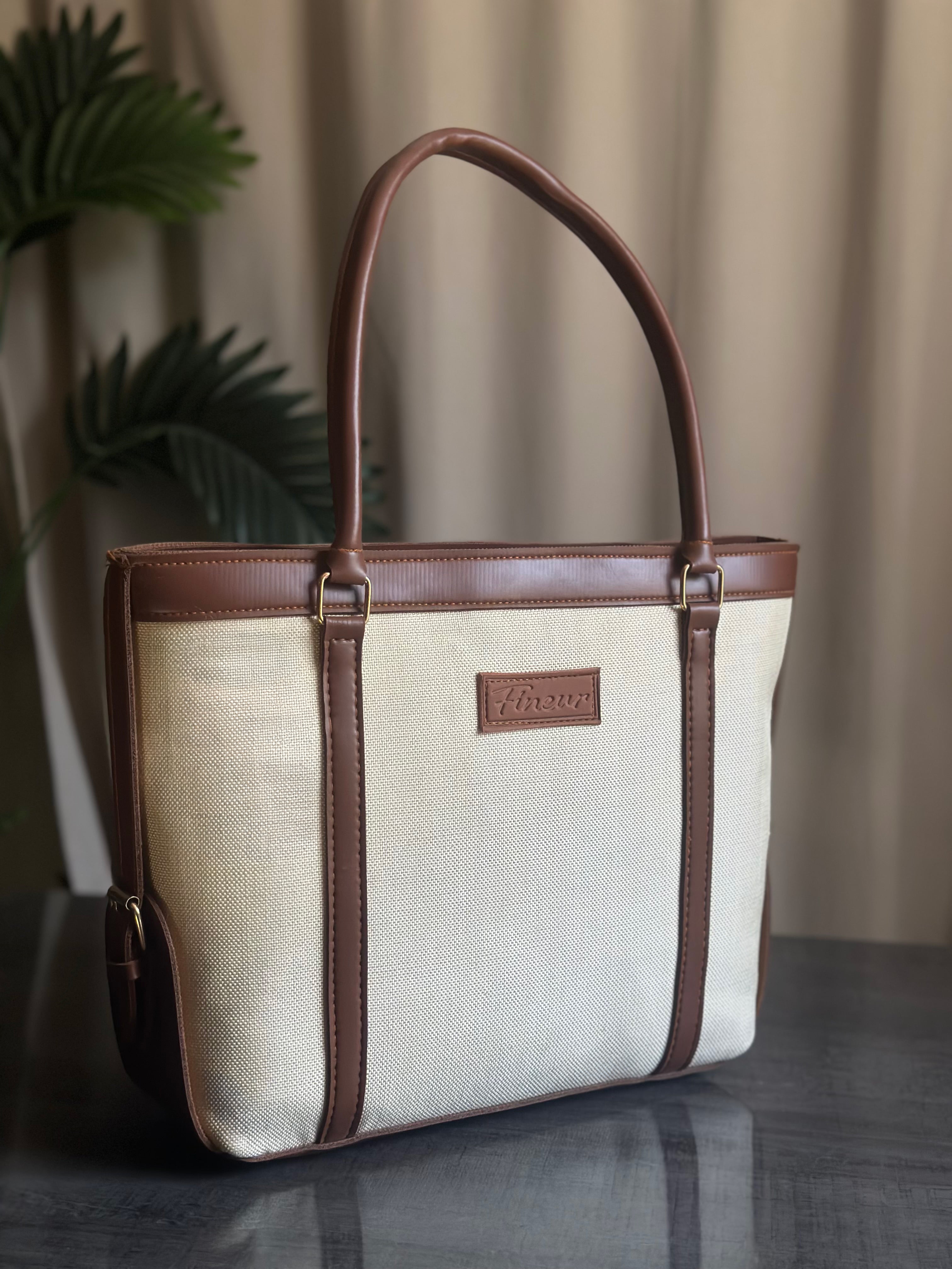 Fineur Strap Jute Tote - Brown