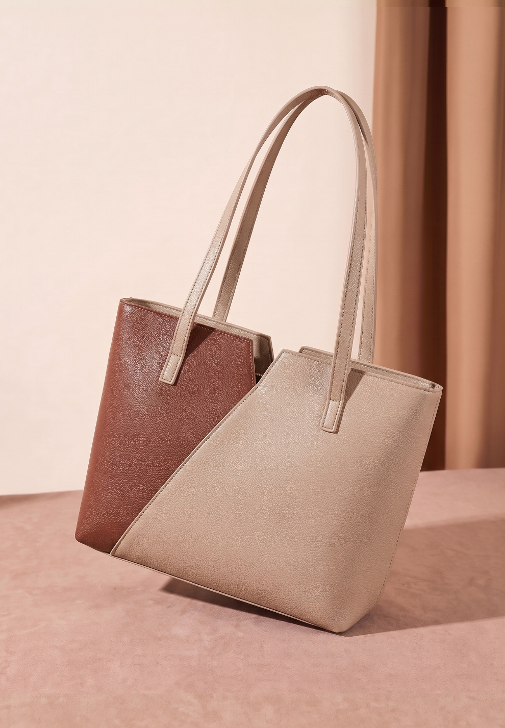Fineur Tote Notch - Beige and Brown