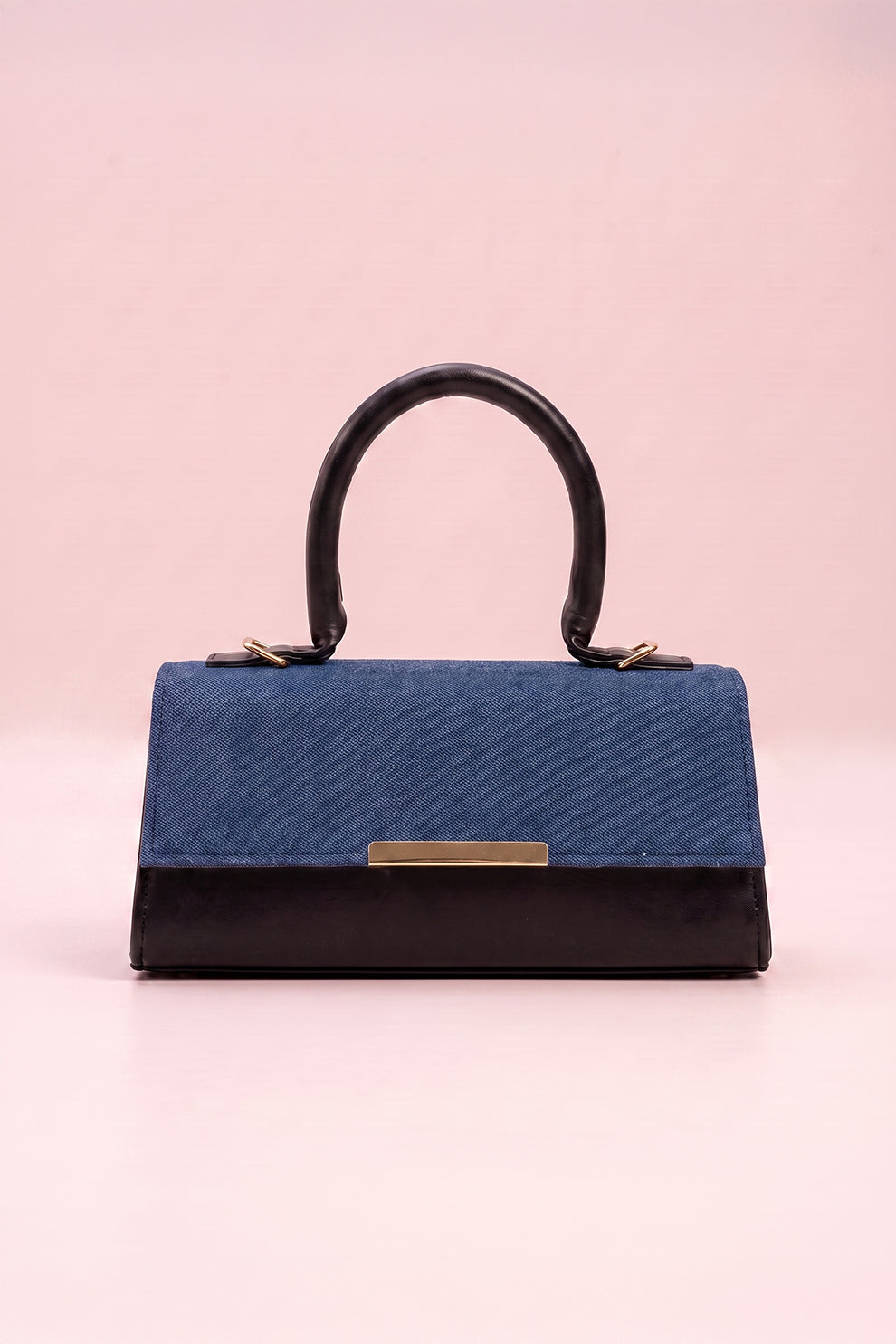Fineur Handbag Vesper - Denim & Black (Textured Contrast)
