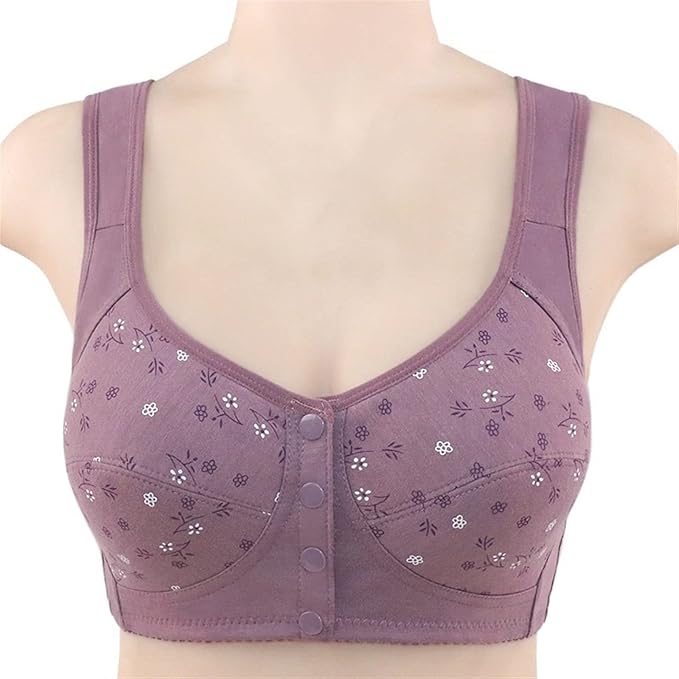 Florea - Patterned Buttoned Bliss Bra - Purple