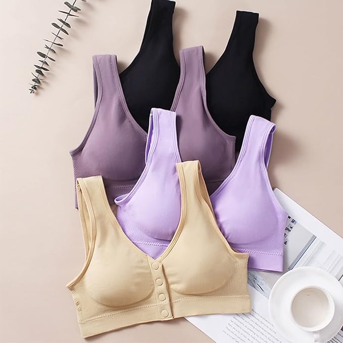 Florea - Sleek Button Bra - Grey