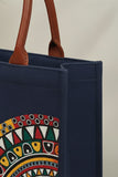 Fineur Mini Canvas Tote Desert Bloom - Navy Blue