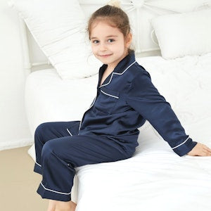 Florea - Kids Comfy Linen PJ Sets - Blue