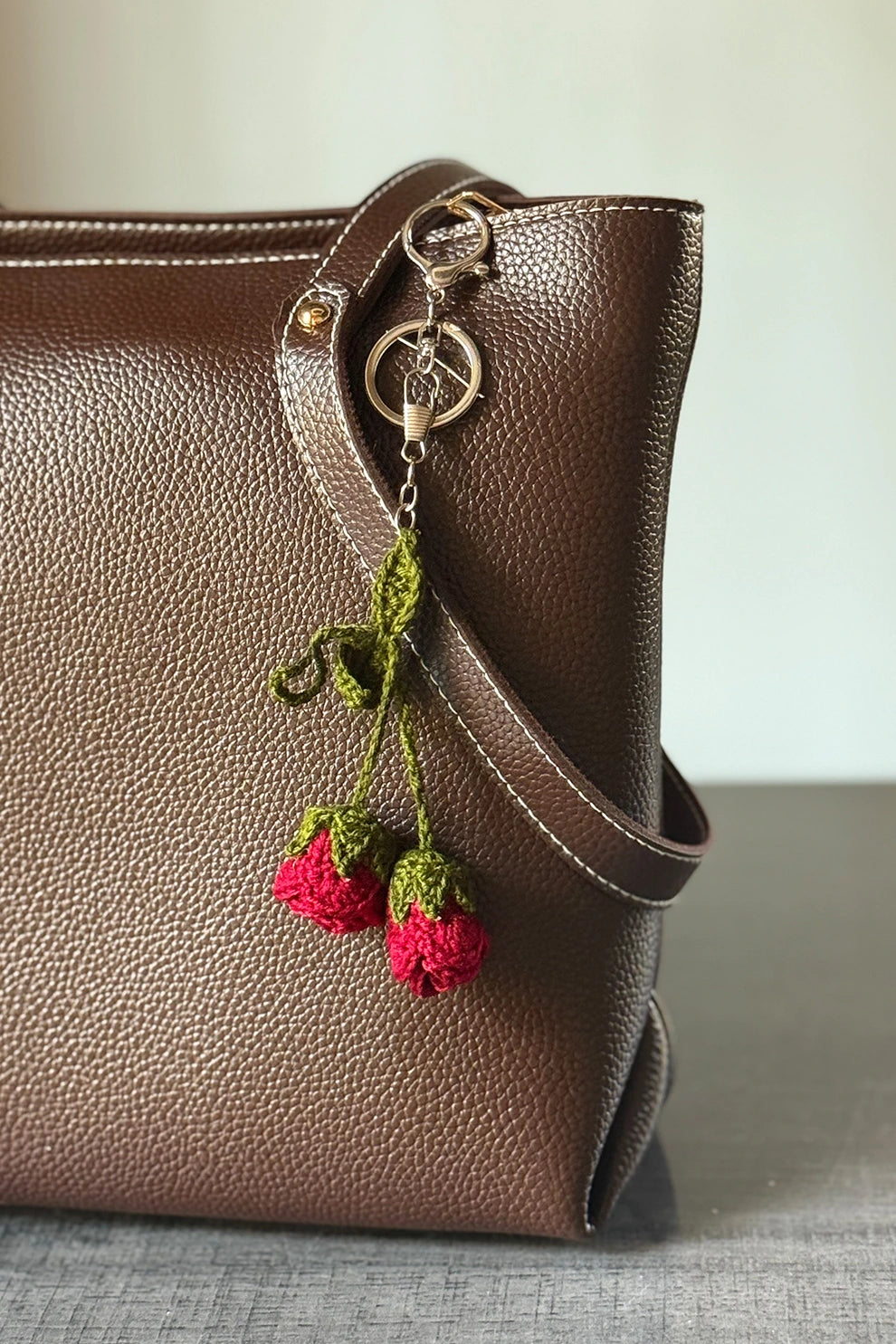 Keychain Crochet Rosebud