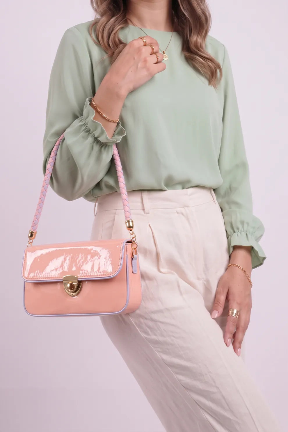 Fineur Shoulder Bag Sheen - Soft Pink