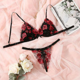 Florea - Flowers Lace Bra & Briefs 16138 - Free Size