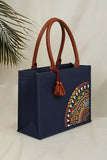 Fineur Mini Canvas Tote Desert Bloom - Navy Blue