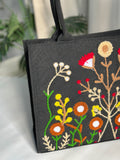Fineur Premium Jute Tote Bag  – Blush Wood - Black