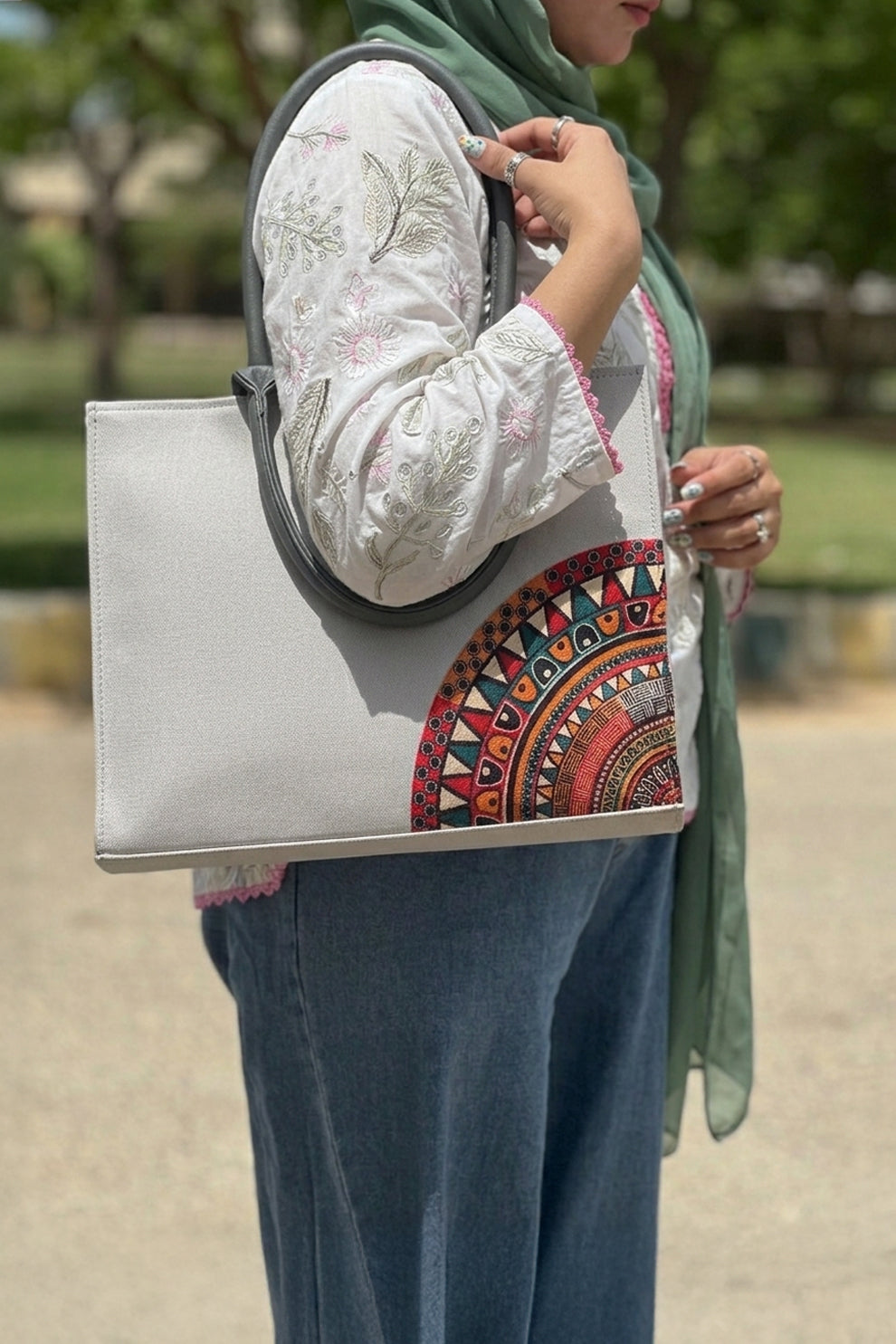 Fineur Mini Canvas Tote Desert Bloom - Ash White