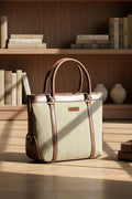 Fineur Brown jute tote bag spacious everyday carry bag