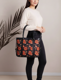 Fineur Canvas Strap Tote Bag Midnight Bloom