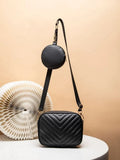 Fineur Crossbody Chevron Coin - Black