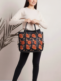 Fineur Canvas Strap Tote Bag Midnight Bloom