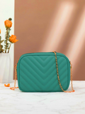 Fineur - Chevron Charm Crossbody Bag ~Sea Green