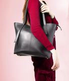 Minimalist Shoulder Tote Bag Black