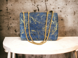 Fineur ~ Premium Chain Shoulder Bag ~  Navy Blue