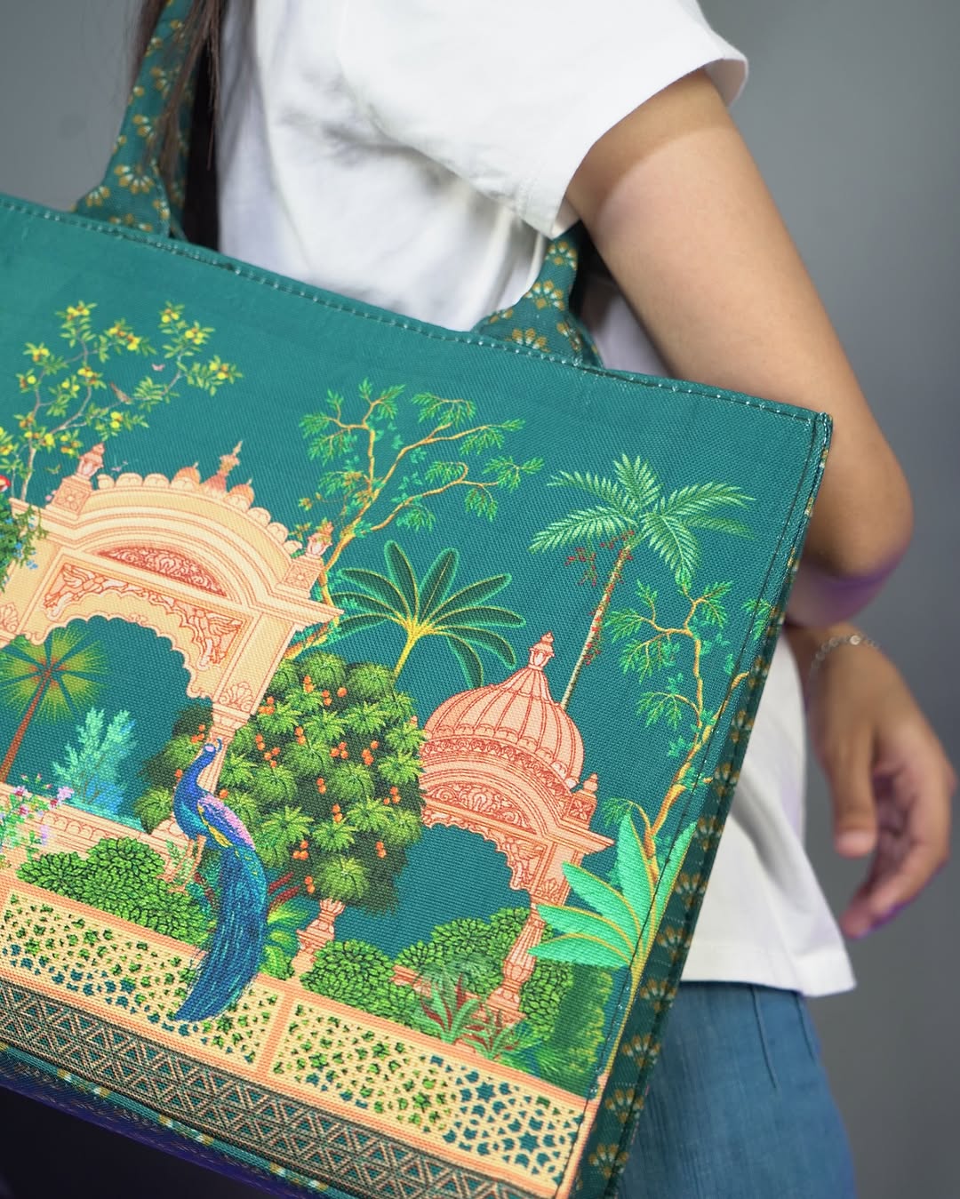 Fineur Canvas Tote Bags Peacock