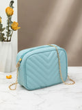 Fineur - Chevron Charm Crossbody Bag ~ Sky Blue