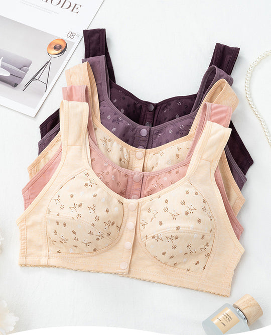 Florea - Patterned Buttoned Bliss Bra - Beige