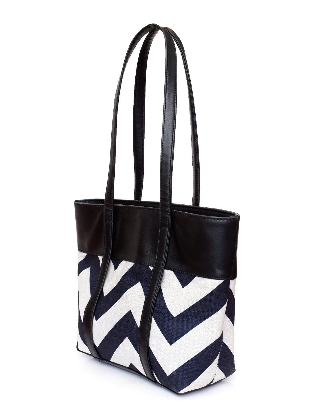 Fineur - ZigWave Shoulder Tote Bag - Black