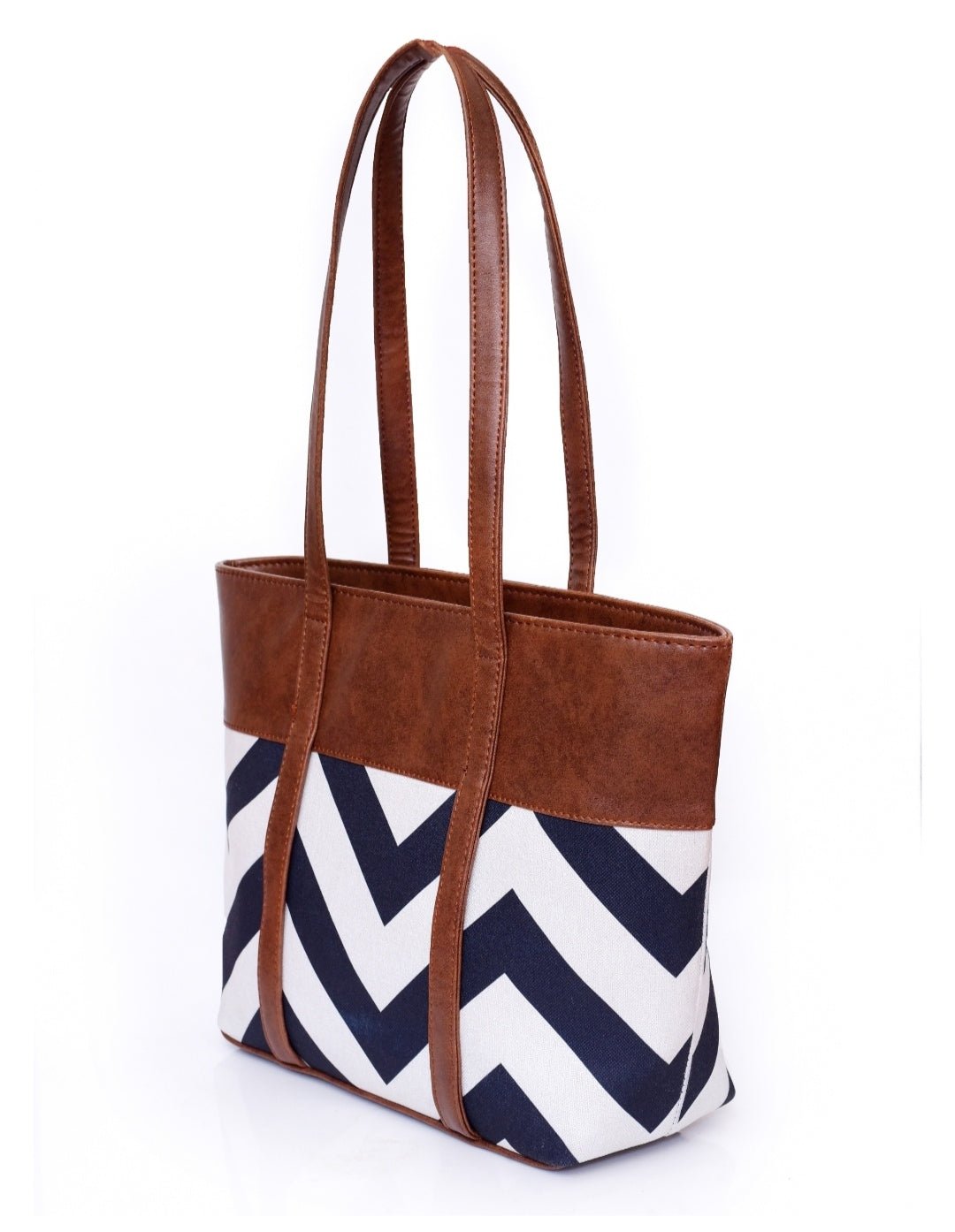 Fineur - ZigWave Shoulder Tote Bag - Brown