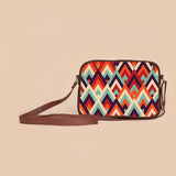 Fineur - Sunset Chevron Canvas Crossbody Bag - Brown