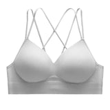 Florea -  Back Cross Straps Bra Set  -  Grey