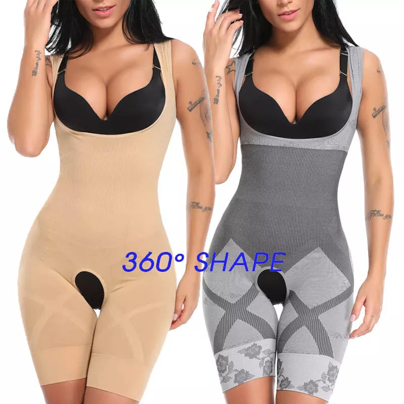 Florea - Slim Silhouette body shaper Neck Tank Tops Jumpsuits  - Grey