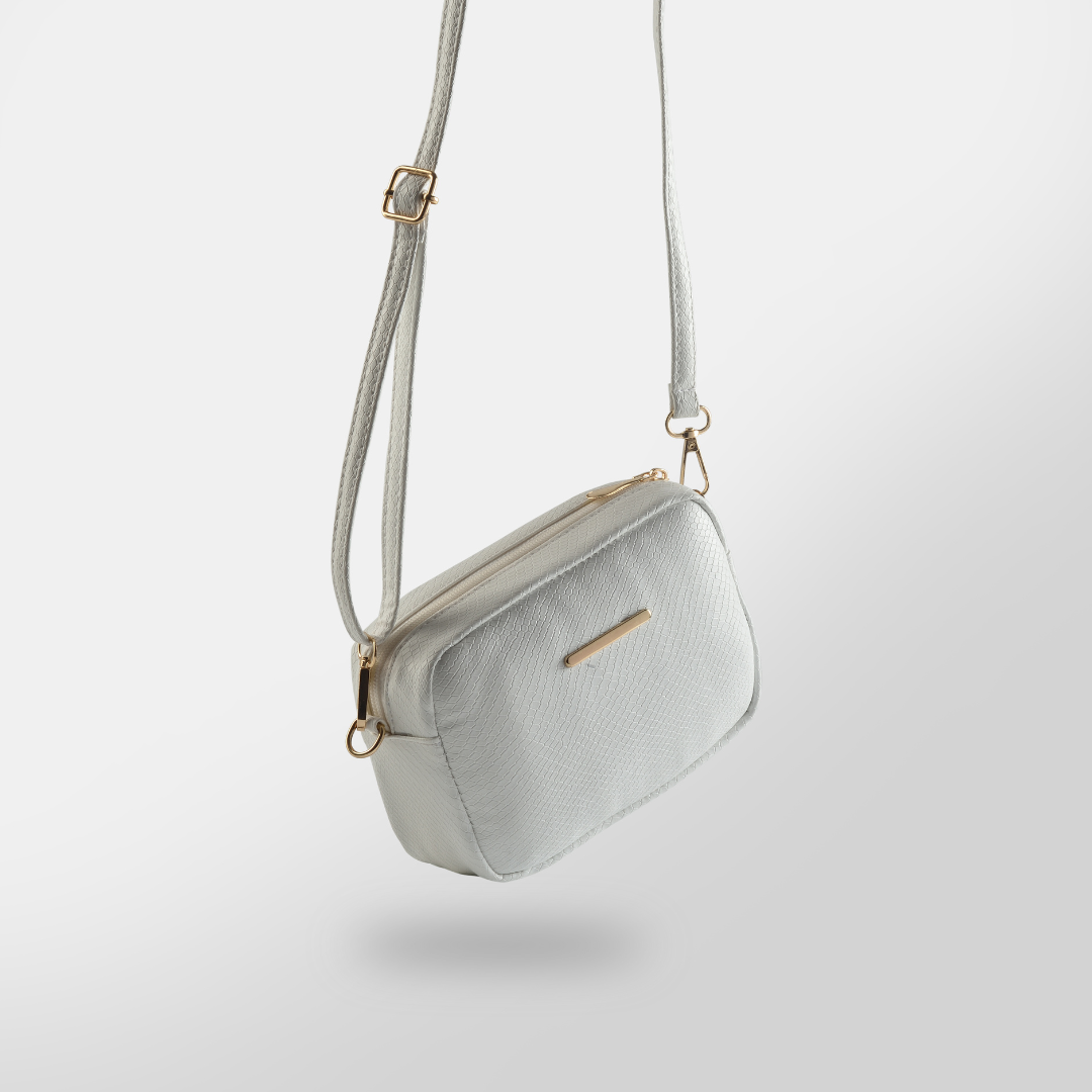 Fineur - Mini Snakeskin Square Bag - White