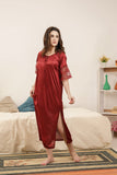 Florea - Single piece Imported long Gown - Maroon - Free Size