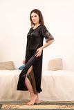 Florea - Single piece Imported long Gown - Black - Free Size