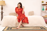 Florea - Single piece Imported long Gown - Red - Free Size