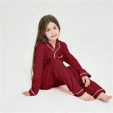 Florea - Kids Comfy Linen PJ Sets - Maroon