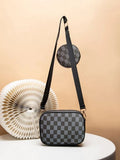 Checkered Coin Crossbody Bag ~ Black