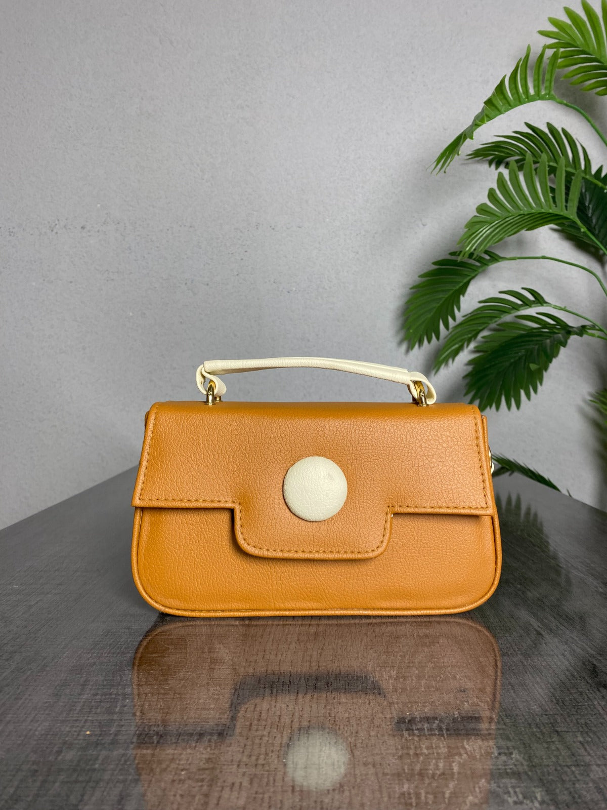 Fineur - Dot Luxe Crossbody Bag - Mustard