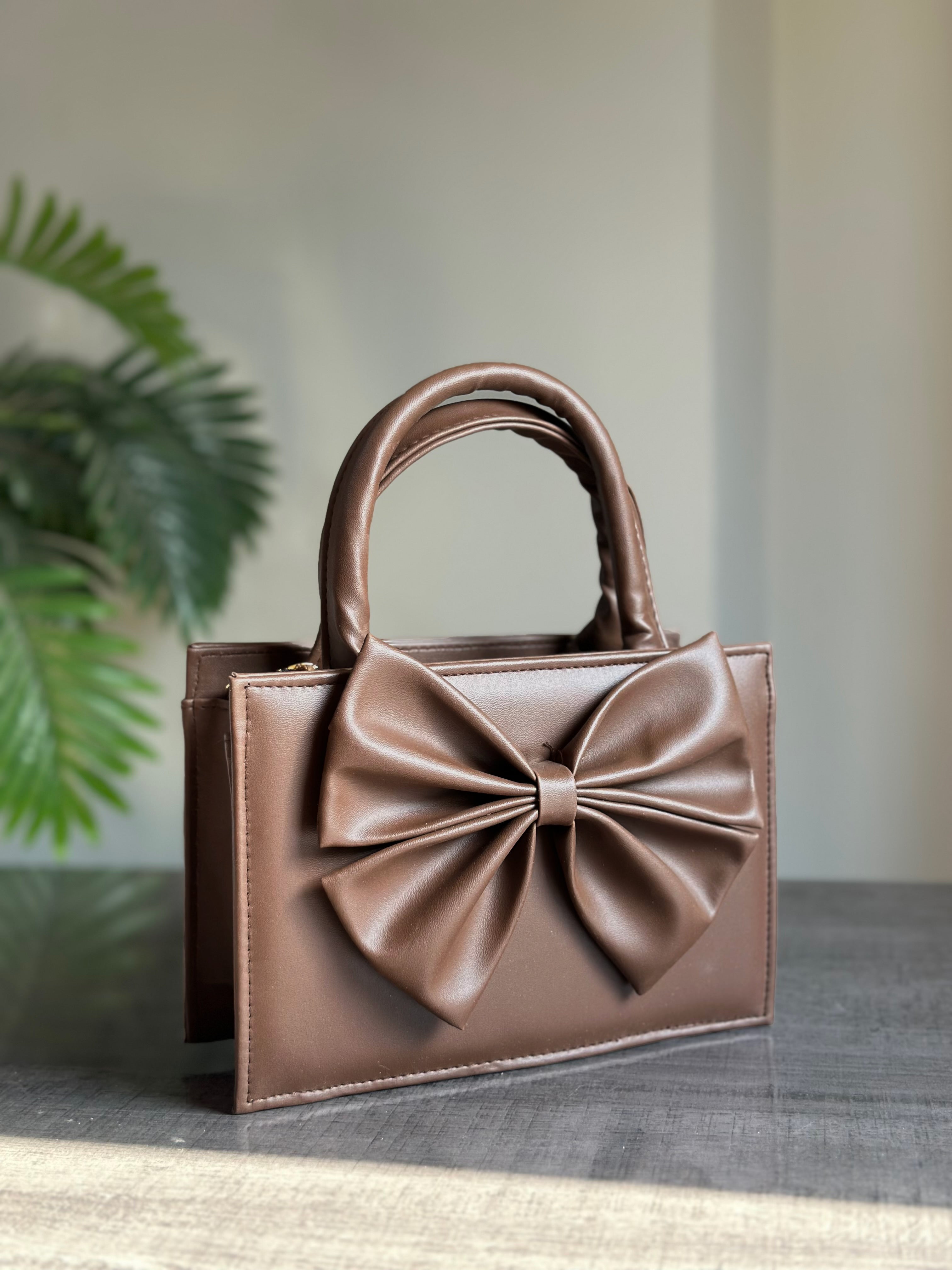 Fineur HandBag Gloss Bow - Coffee