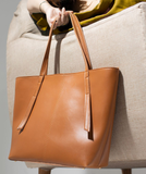 Minimalist Shoulder Tote Bag Mustard