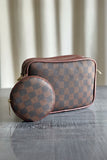 Fineur Crossbody Checkered Coin - Brown