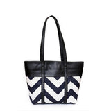 Fineur - ZigWave Shoulder Tote Bag - Black