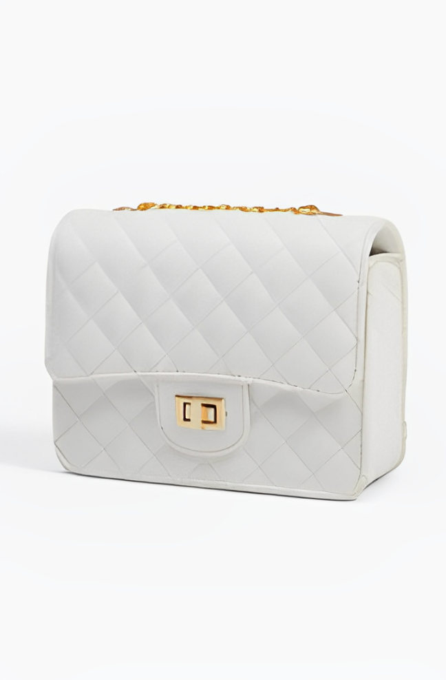 Fineur - Quilted DockLock Crossbody Bag ~ White