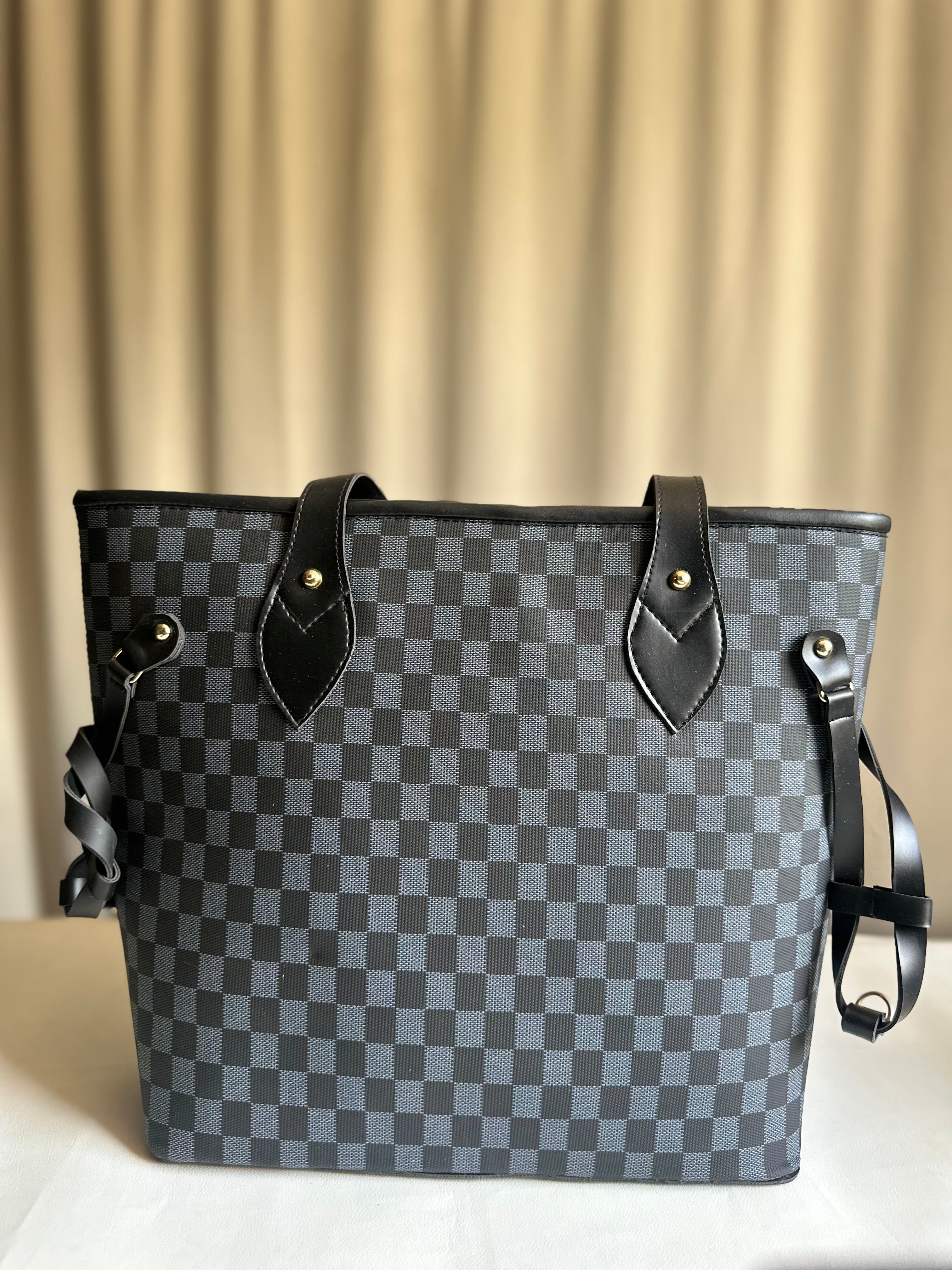 Fineur Duo Tote Checkered - Black