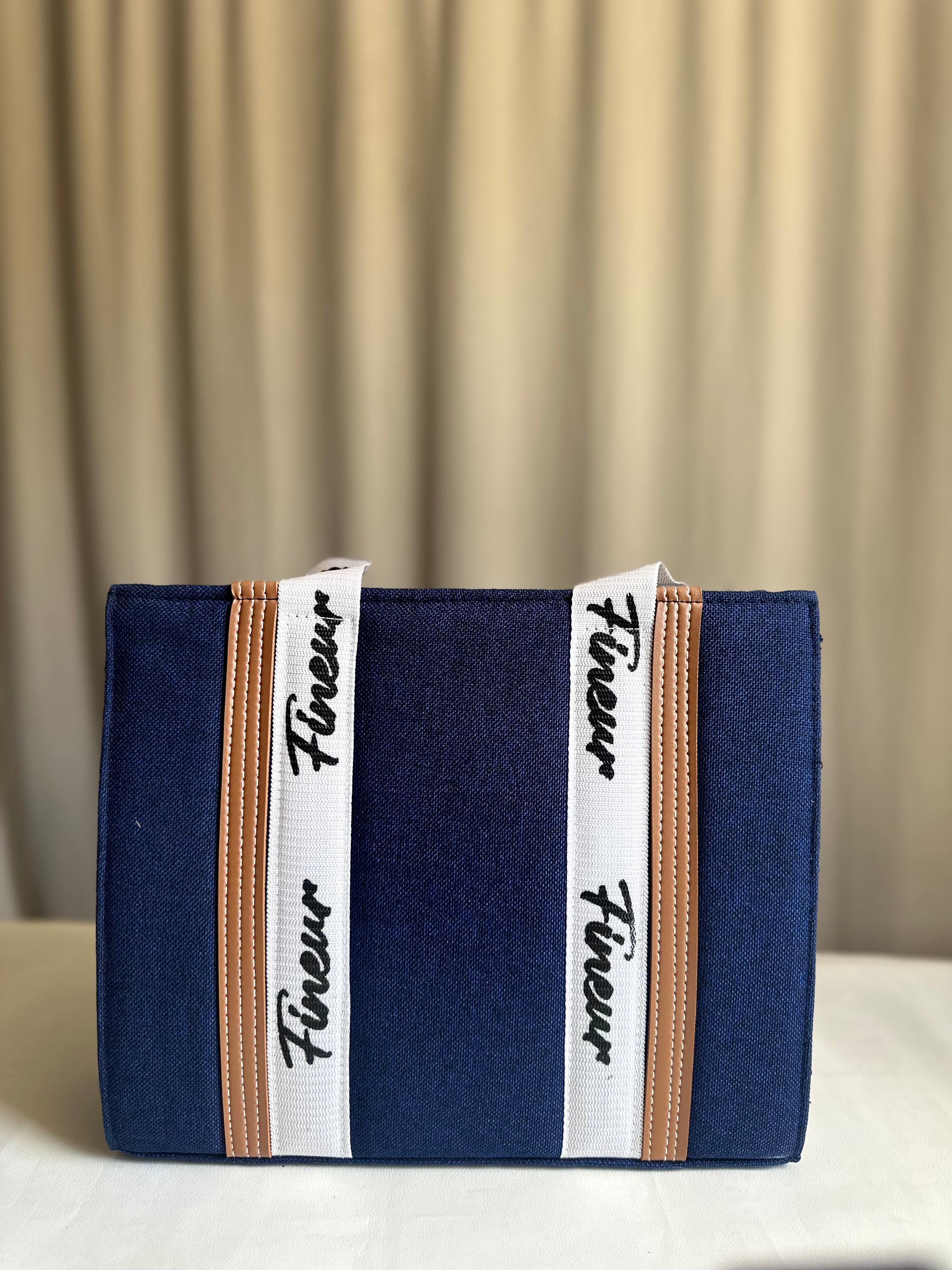 Fineur Canvas Modern Muse Tote - Navy Blue