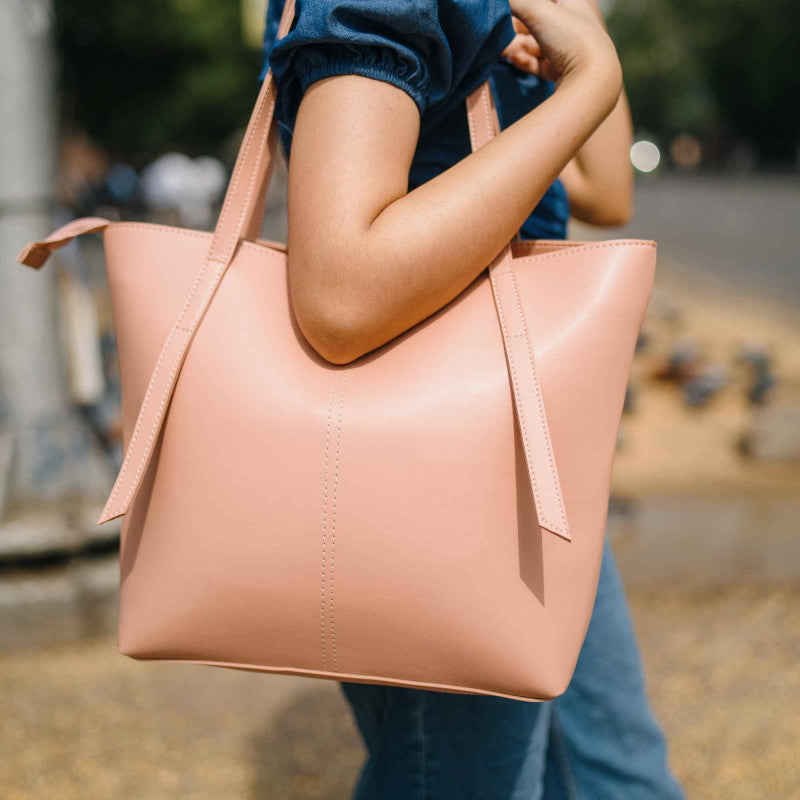 Minimalist Shoulder Tote Bag pink