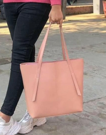 Minimalist Shoulder Tote Bag pink