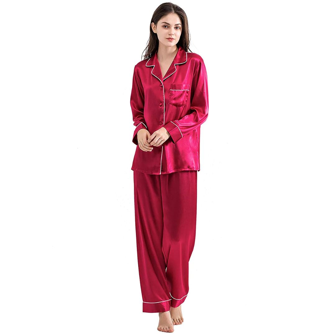 Fineur- Silk PJ Set - Red